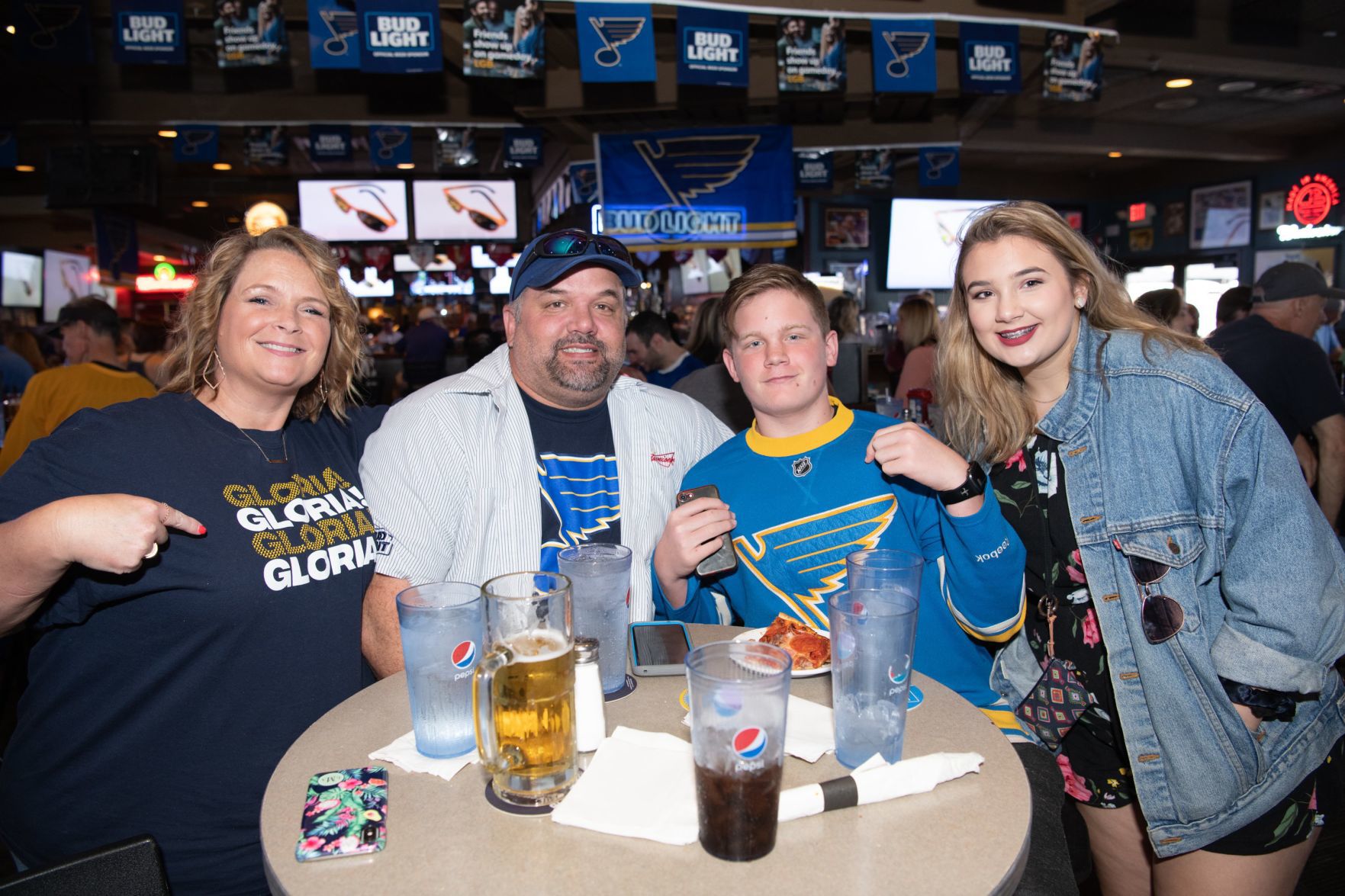 Blues fans watch Game 5 of Western Conference Finals at Syberg's on Dorsett